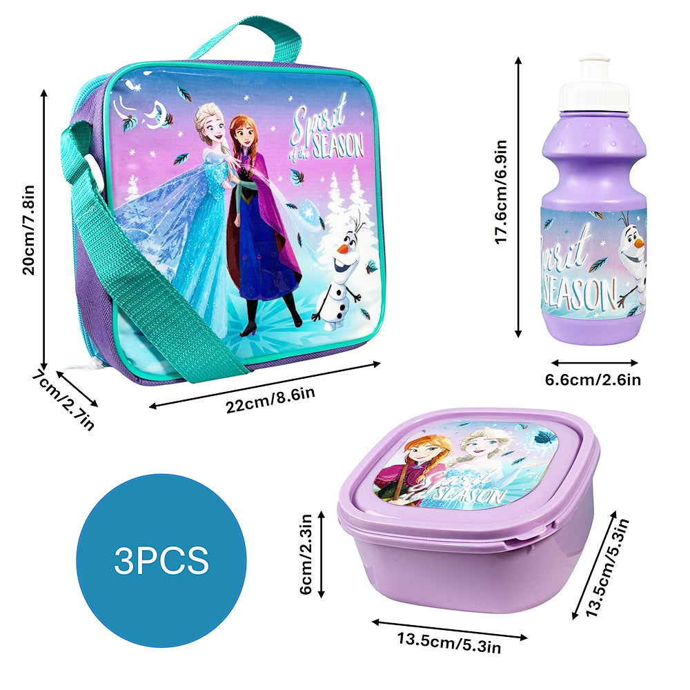 Frozen 3 Piece Insulated Lunch Bag Set