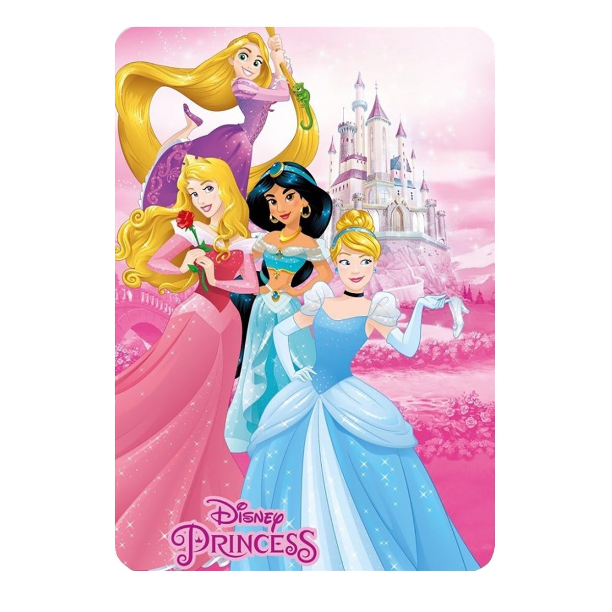 Disney Princess "Aurora, Cinderella, Jasmine & Rapunzel" Fleece Blanket