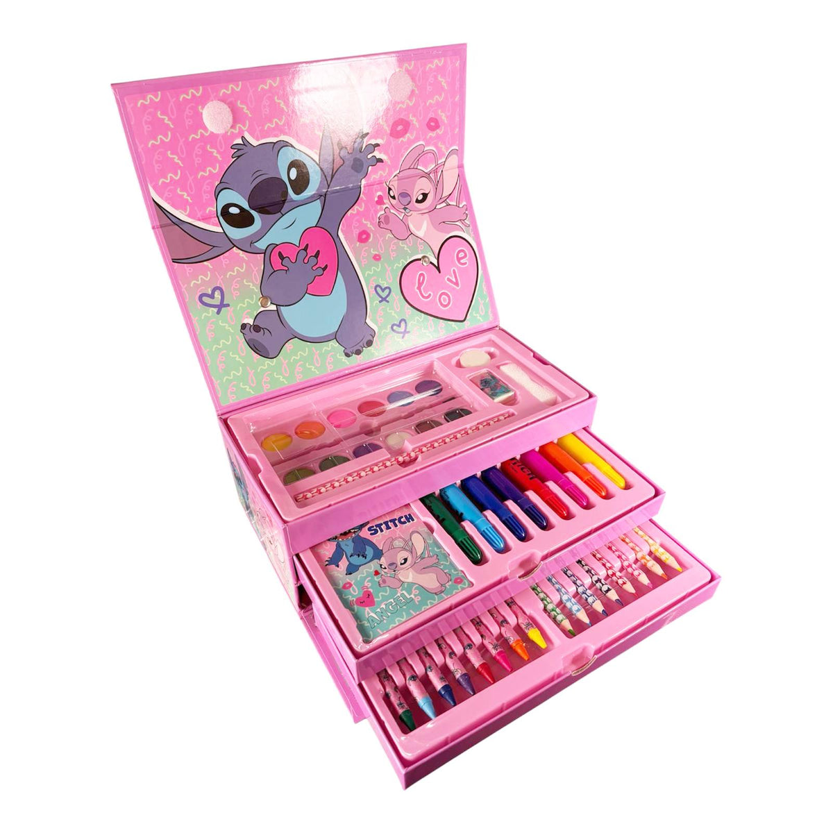 Stitch & Angel Colouring Tool Box Set
