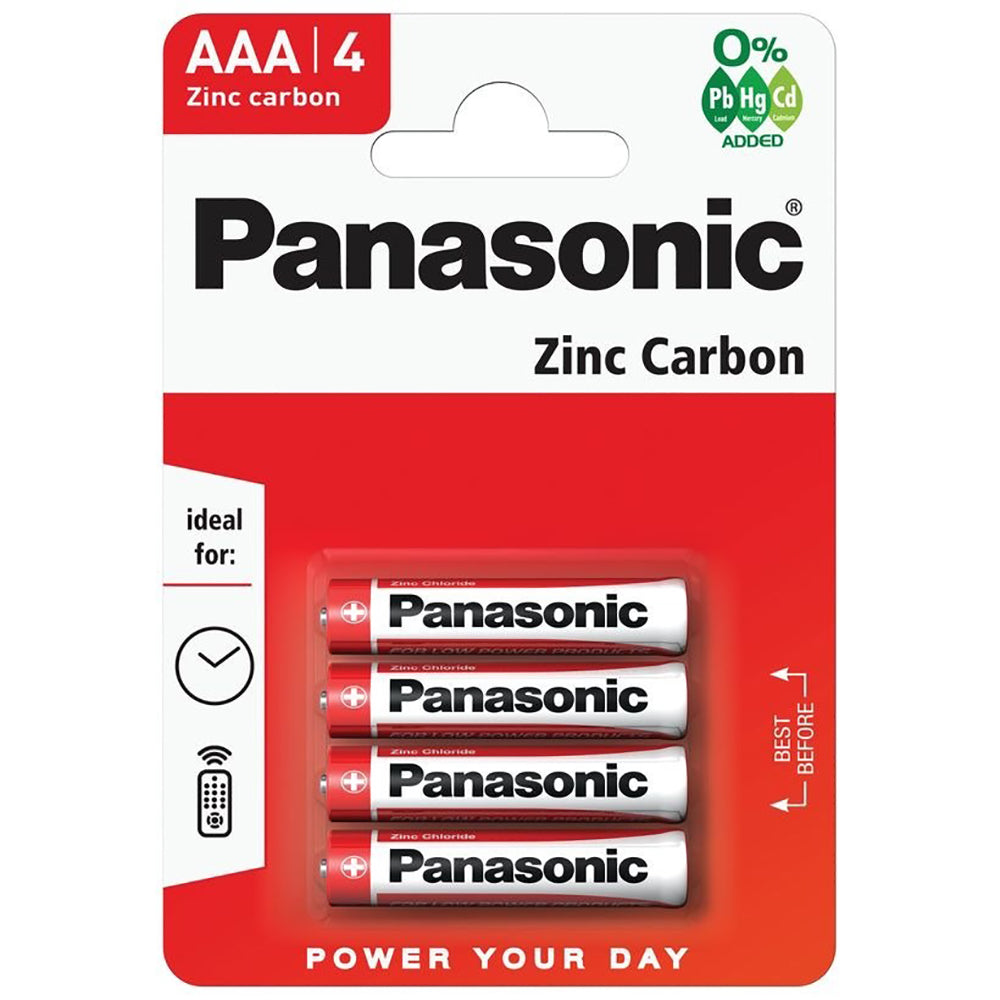 Panasonic Zinc Carbon 4 x AAA Size Battery 1.5V