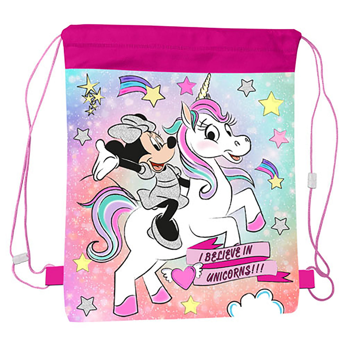 Minnie Mouse "I Believe In Unicorns" Drawstring Gym Bag