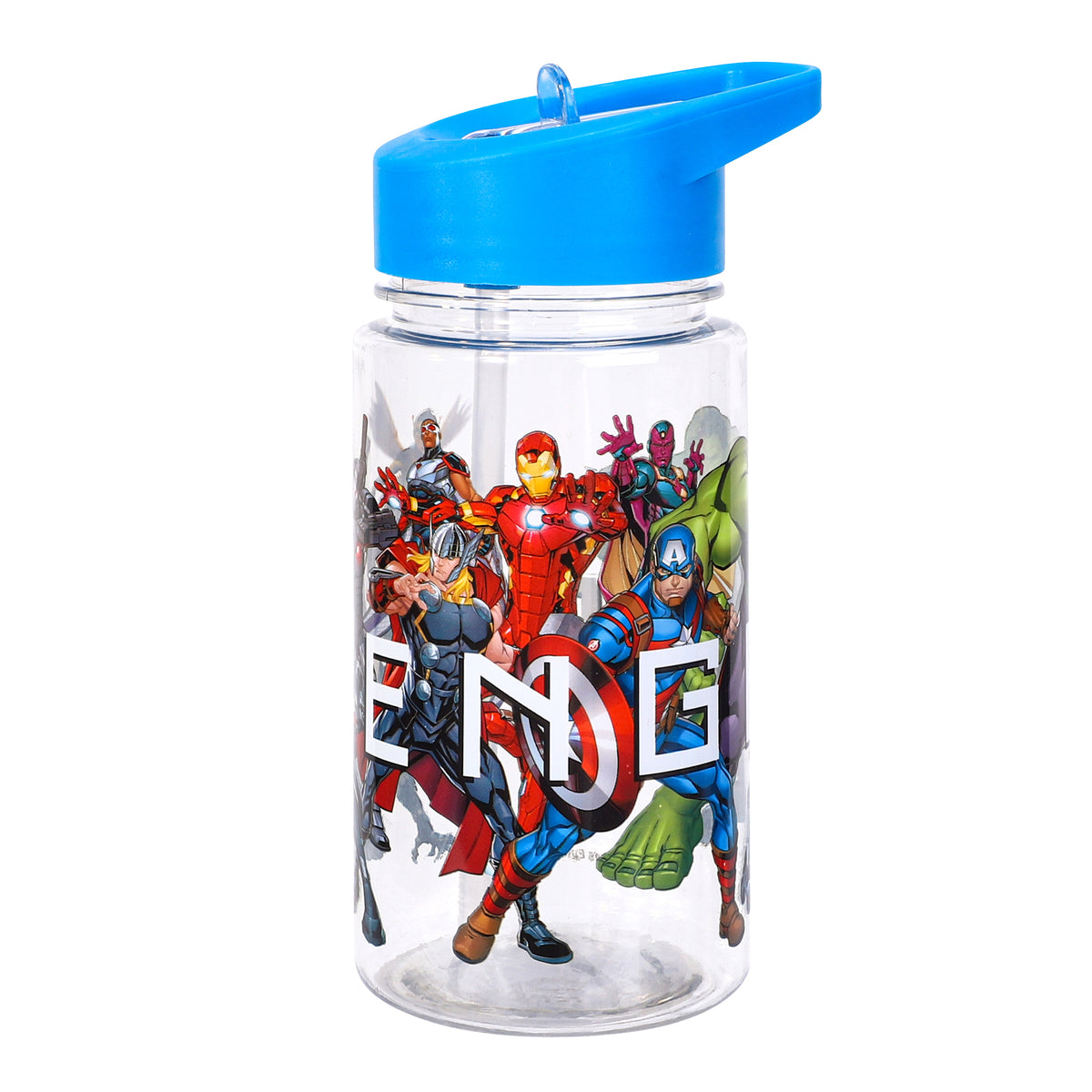 Avengers Small Plastic Bottle With Straw