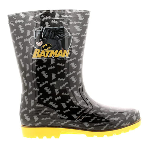 Batman Black Bolton Boys Wellington Boots Wellies
