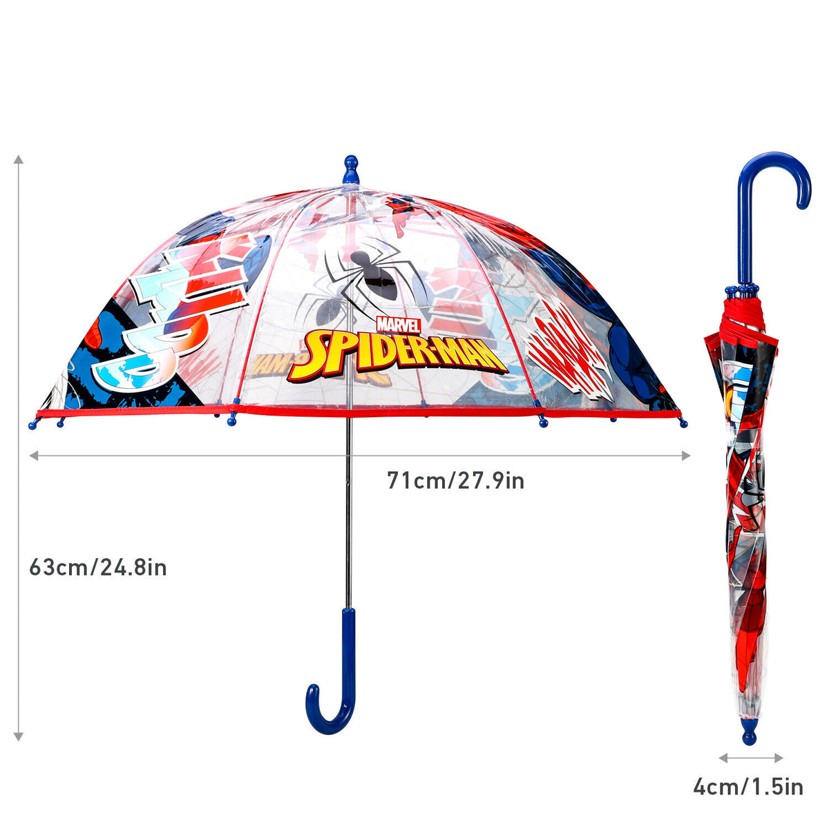Spider-Man Transparent Kids Dome Umbrella